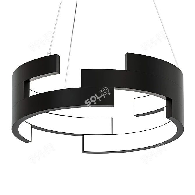 Sleek Black LED Pendant: Kara 1-Light 3D model image 1