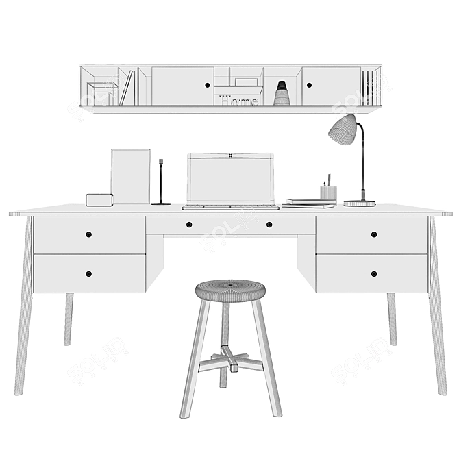 Andersen Writing Desk 3D model image 4