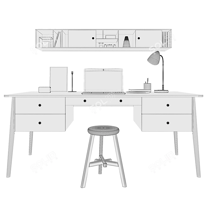 Andersen Writing Desk 3D model image 10