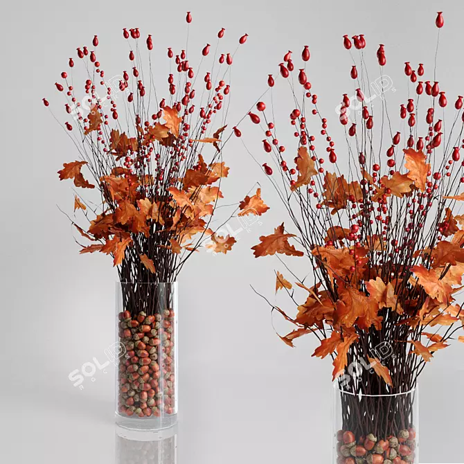 Autumn Bliss Bouquet 3D model image 1