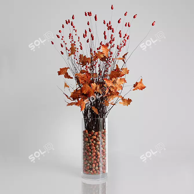 Autumn Bliss Bouquet 3D model image 2