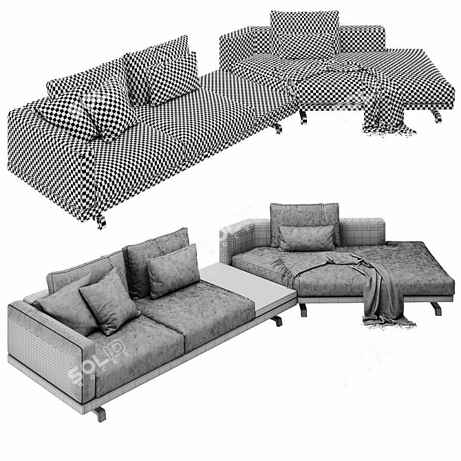 Molteni & C Octave Sectional Sofa 3D model image 4