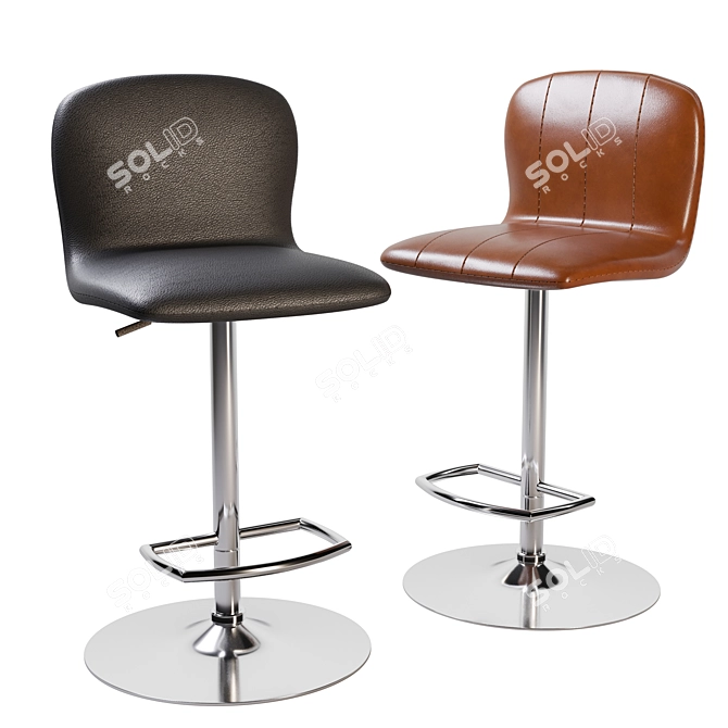 Title: Classic Swivel Bar Stool 3D model image 1