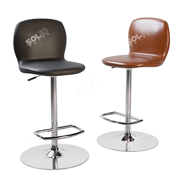 Title: Classic Swivel Bar Stool 3D model image 4