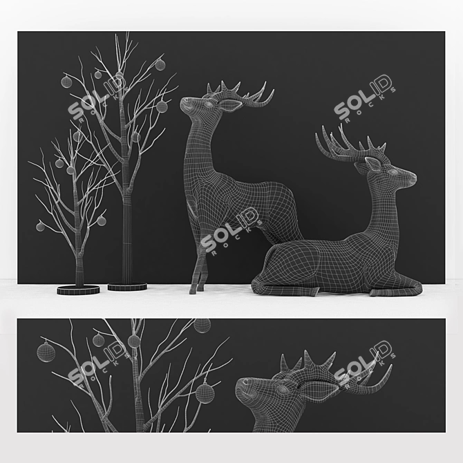 Holiday Home Decor Set 3D model image 4