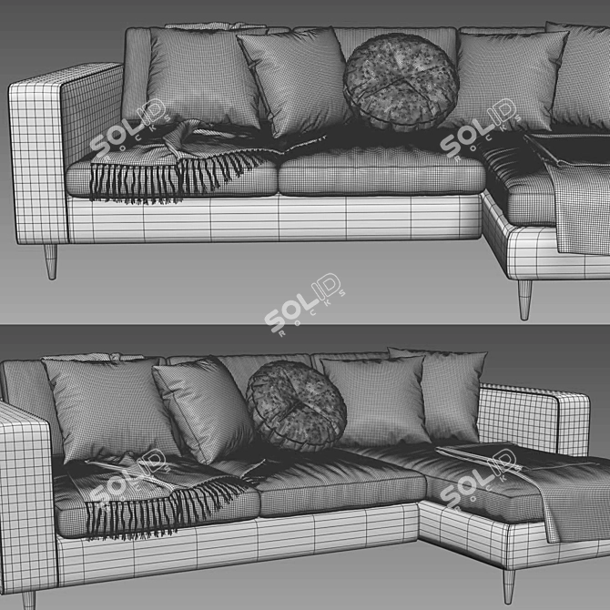 Contemporary BoConcept Indivi Chaise Longue 3D model image 4