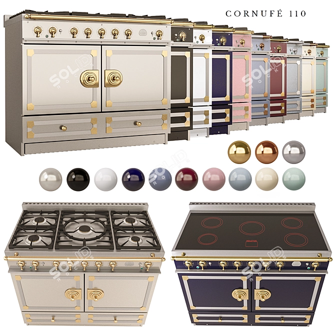 La Cornue Cornufe 110: Gas & Induction Cooker 3D model image 1