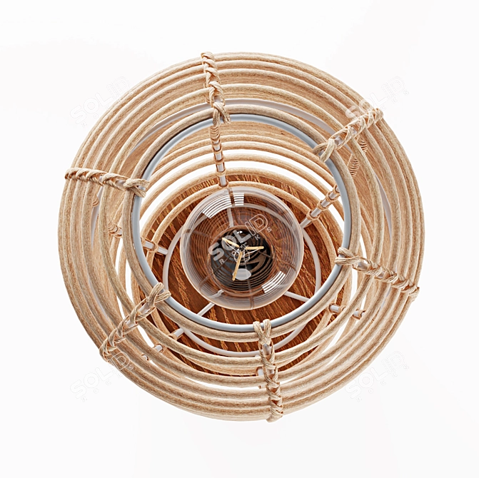 Boho-inspired Rattan Cage Table Lamp 3D model image 3