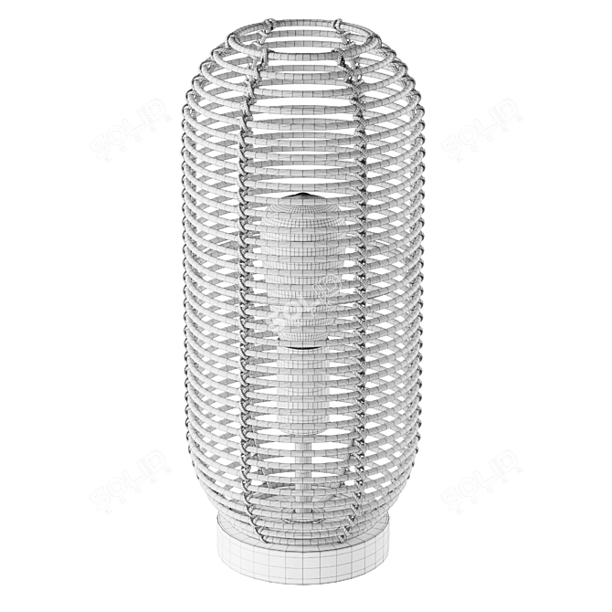 Boho-inspired Rattan Cage Table Lamp 3D model image 5