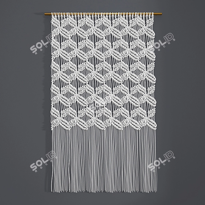 Large Boho Macrame Wall Hanging 3D model image 2