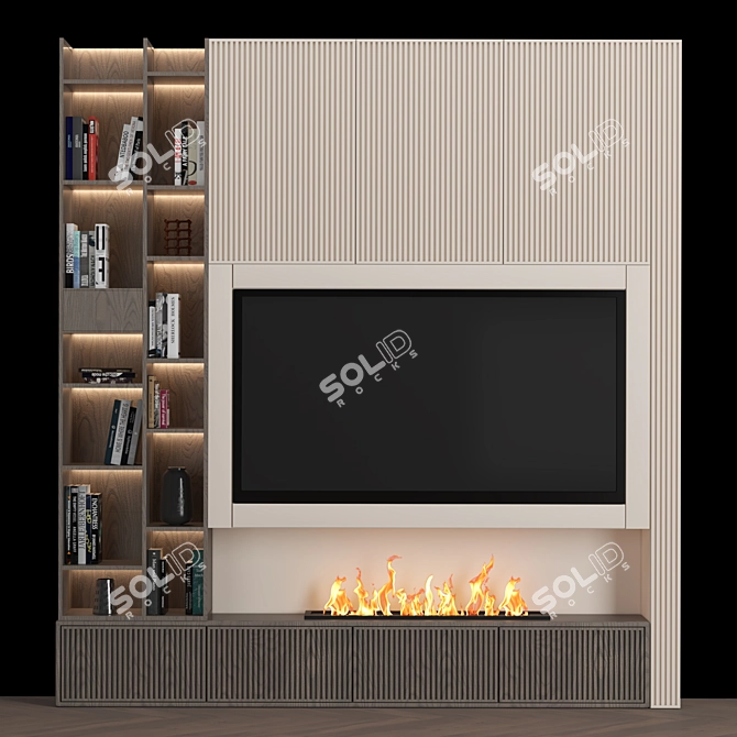 Modular TV Wall Unit: High-Quality Renders 3D model image 1