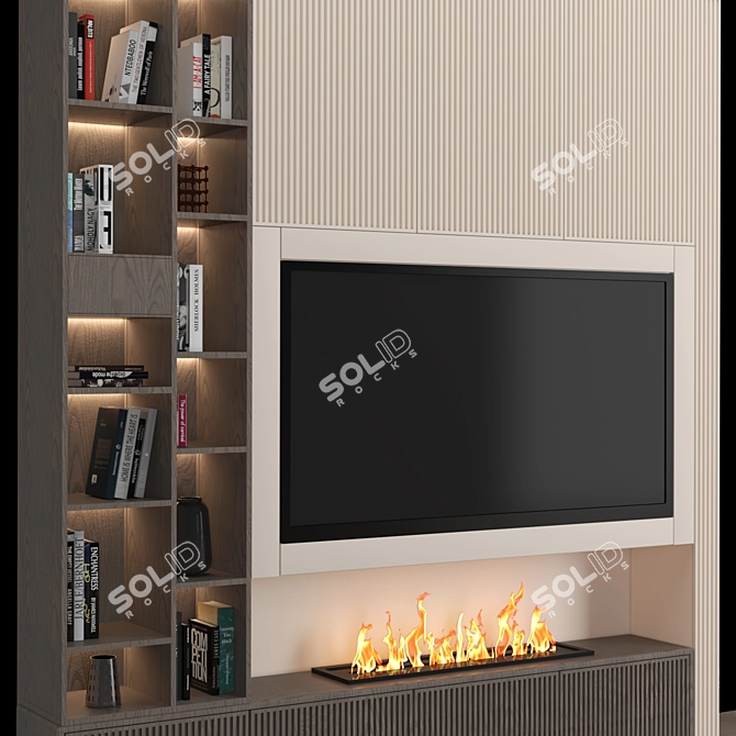 Modular TV Wall Unit: High-Quality Renders 3D model image 2