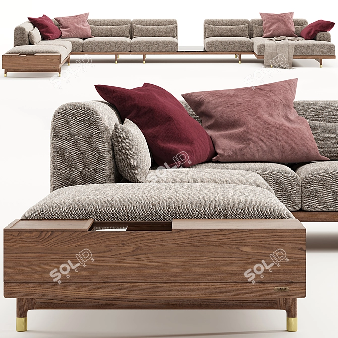 Modern Luxury Porada Argo Sofa 3D model image 1