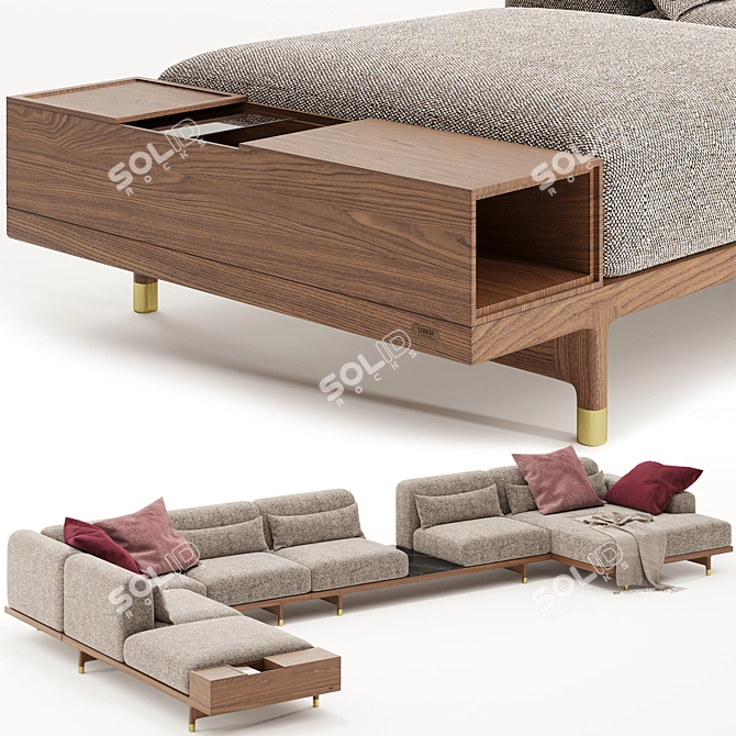 Modern Luxury Porada Argo Sofa 3D model image 2