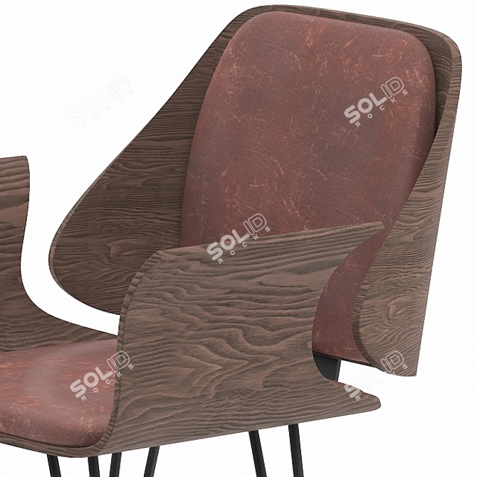 Corvus Marsala Industrial Accent Chair 3D model image 2