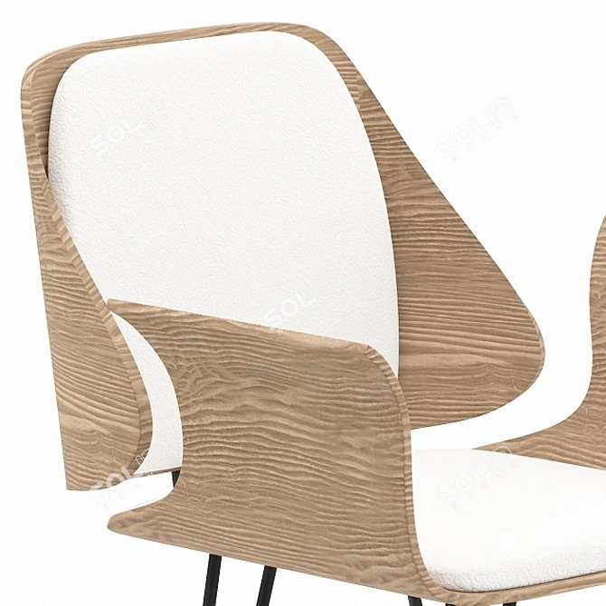 Corvus Marsala Industrial Accent Chair 3D model image 3