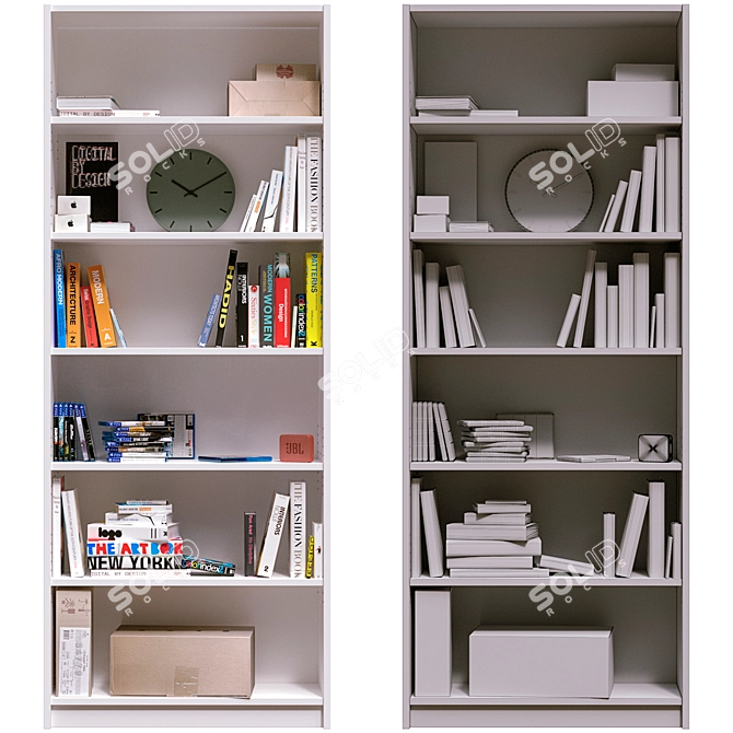 Versatile Billy Bookcase: 80cm x 28cm x 202cm 3D model image 2