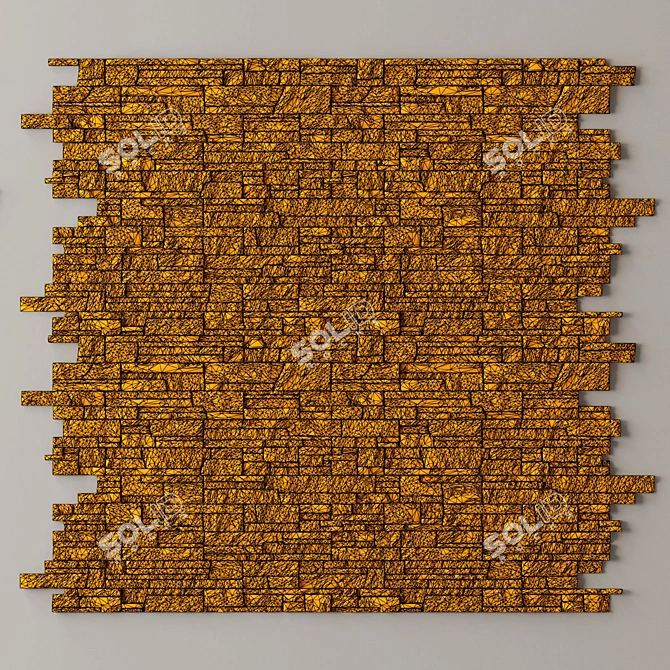 Rock Brick Wall: High-Resolution Textured 3D Model 3D model image 5