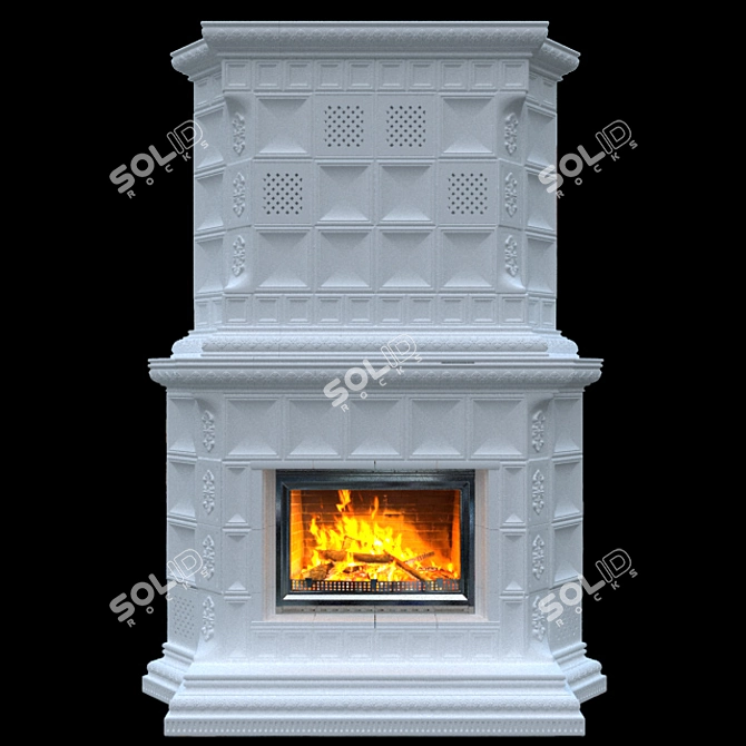 Artistic Ceramic Corner Fireplace 3D model image 2
