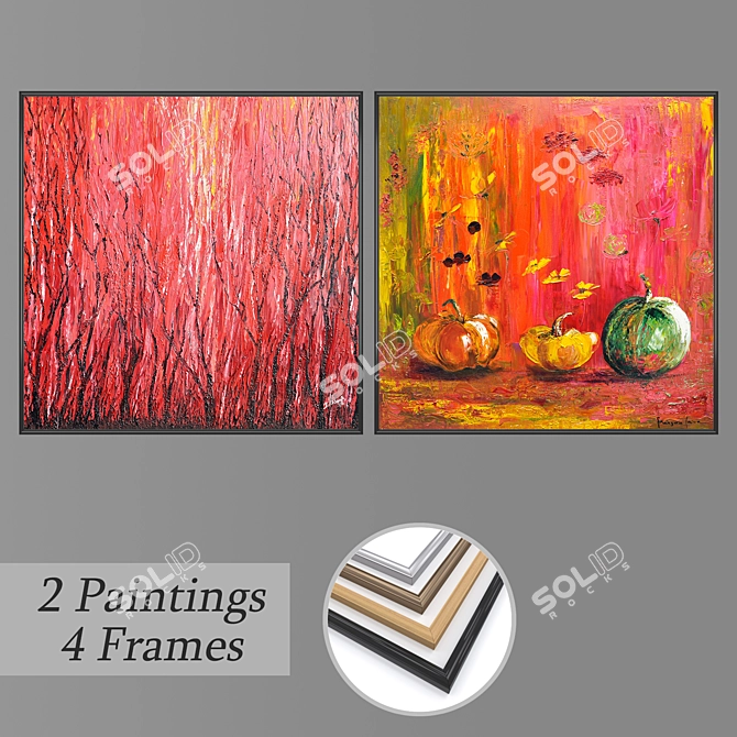 Modern Wall Art Set: No 2744 3D model image 1