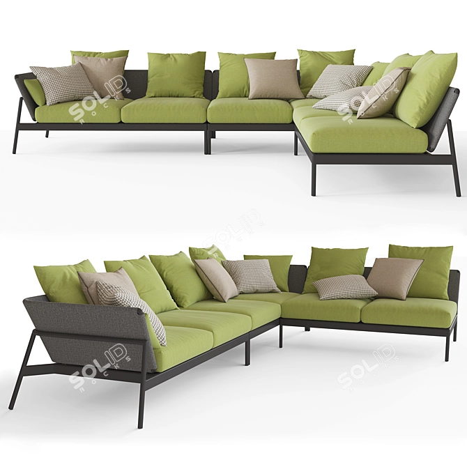 Roda PIPER Modern Sofa 3D model image 1