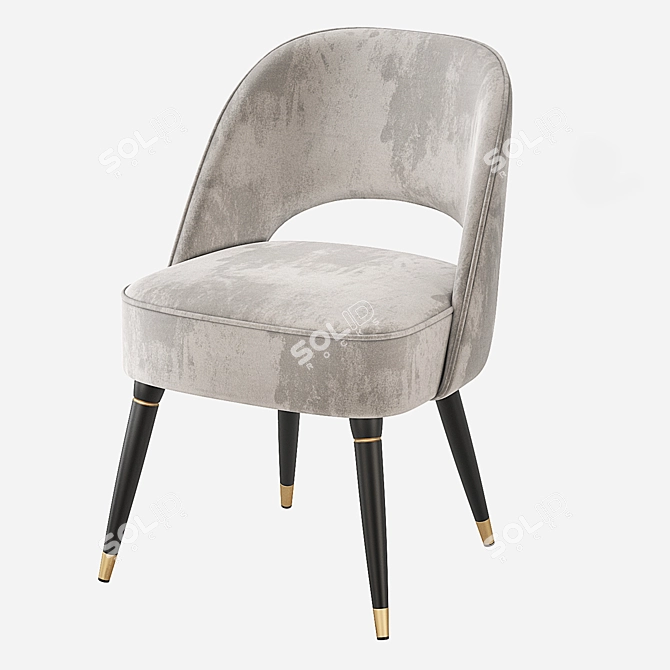 Collins Velvet Dining Chair: Green, Grey, Blue 3D model image 2
