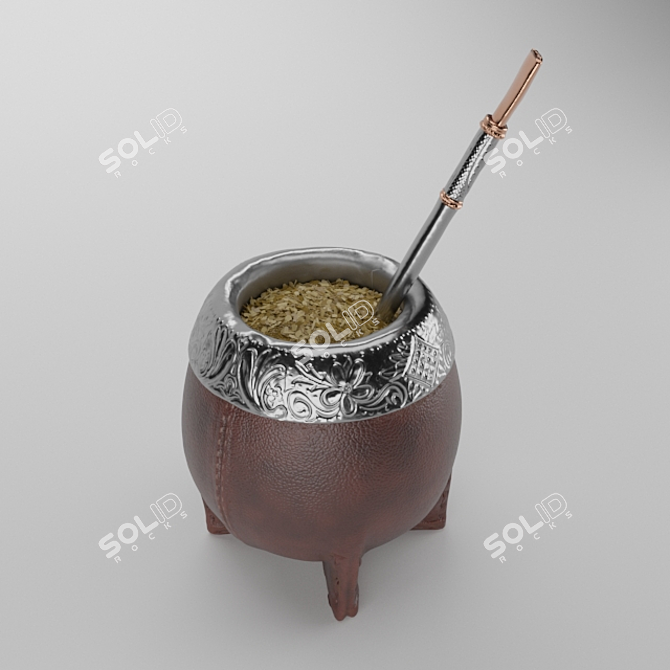 South American Yerba Mate Drink 3D model image 3