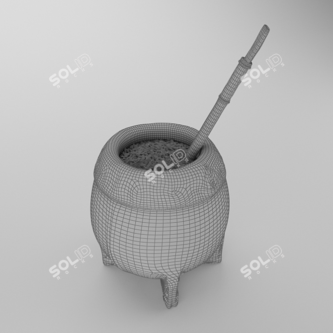 South American Yerba Mate Drink 3D model image 4