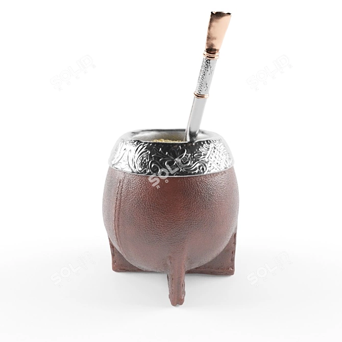 South American Yerba Mate Drink 3D model image 5