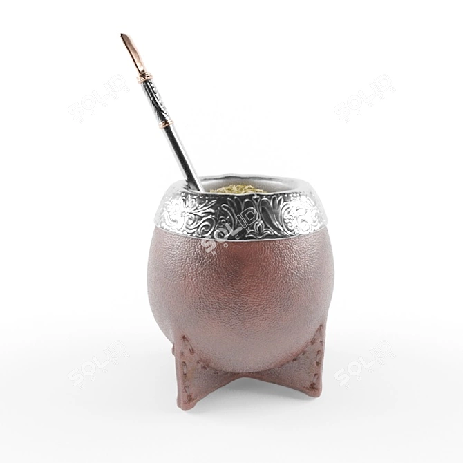 South American Yerba Mate Drink 3D model image 6