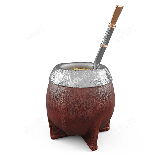 South American Yerba Mate Drink 3D model image 14