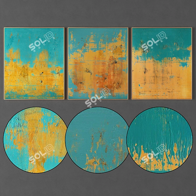 Abstract Frame Collection: 3 Frames, 700x560mm 3D model image 1