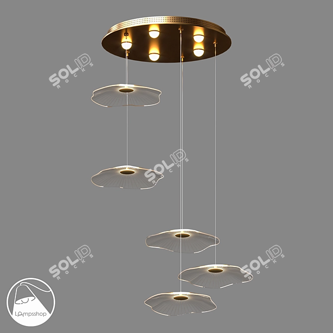 Oceanic Glow Jellyfish Chandelier 3D model image 1