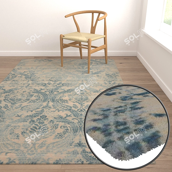 Luxuriously Textured Carpet Set 3D model image 5