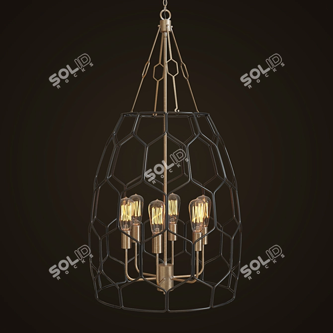 Rustic Charm: Uttermost Halstead Pendant 3D model image 1