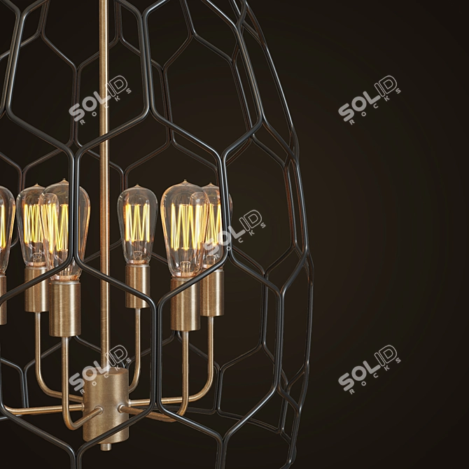 Rustic Charm: Uttermost Halstead Pendant 3D model image 2