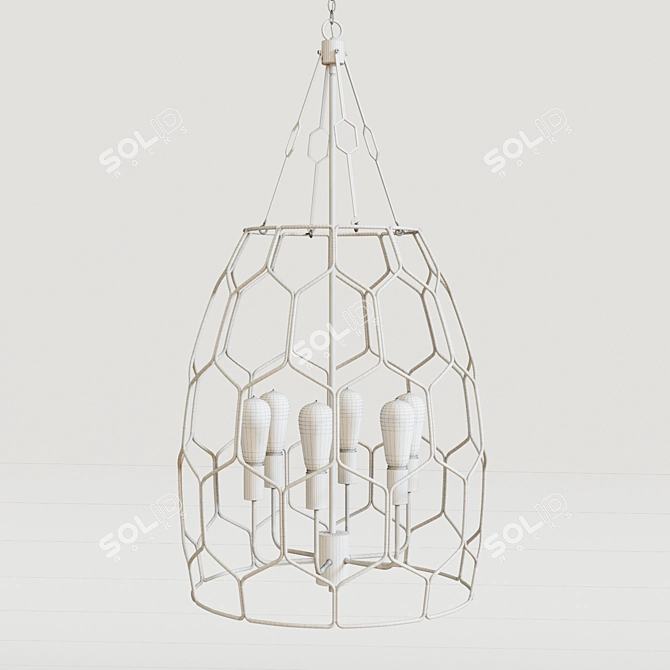 Rustic Charm: Uttermost Halstead Pendant 3D model image 3