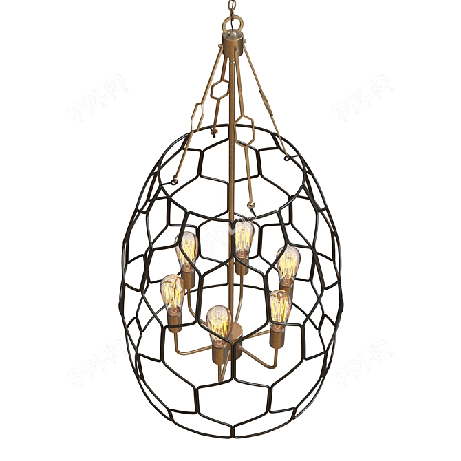 Rustic Charm: Uttermost Halstead Pendant 3D model image 6