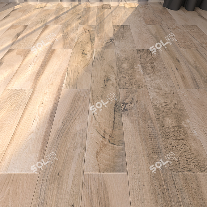 Yurtbay Beige Rosin Parquet: Multi-Texture, 15x90cm 3D model image 1