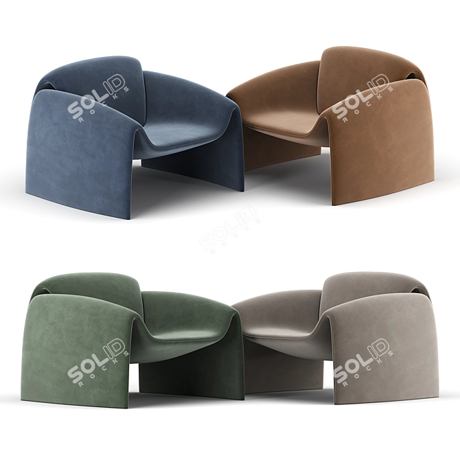 Elegant Comfort in LE CLUB Armchair 3D model image 1