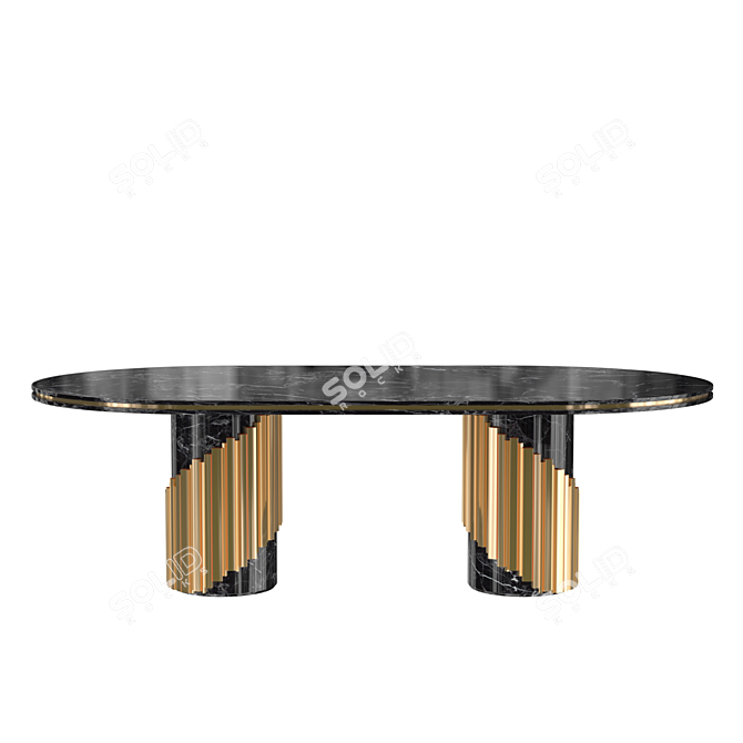 Elegant Littus Oval Dining Table 3D model image 1