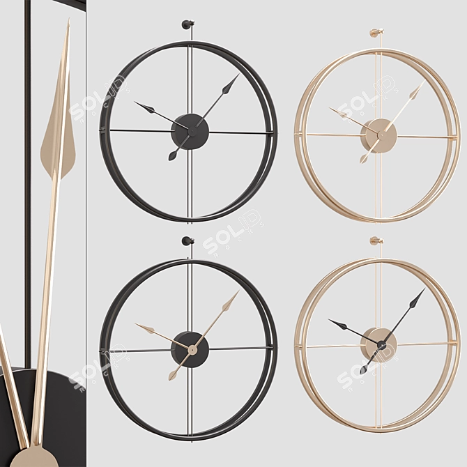 Metallic Wall Clock: Stylish Timepiece from AliExpress 3D model image 1