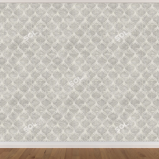 Title: Seamless Wallpaper Set in 3 Colors 3D model image 2