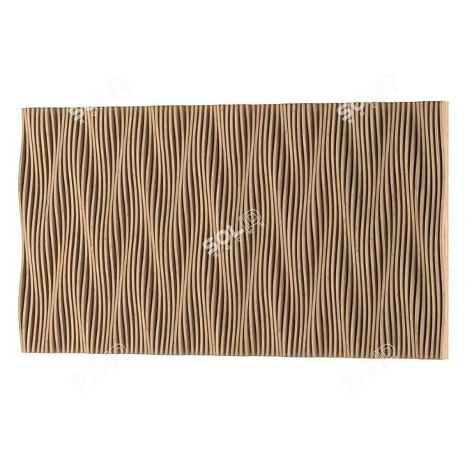 Elegant Wooden Wall Panel 3D model image 2