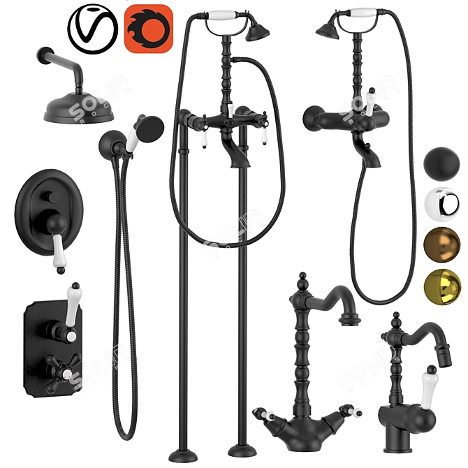 GiuliniG Praga Set 3: Stylish Bathroom Fixtures 3D model image 1