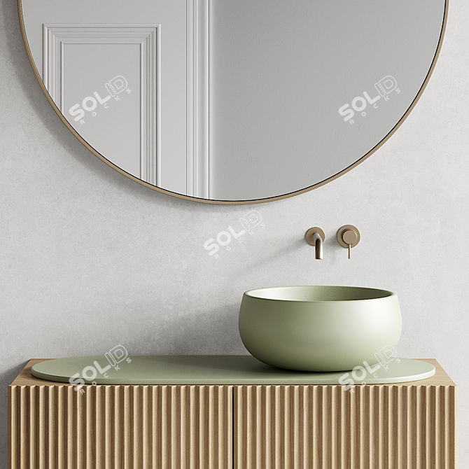 Ceramica Cielo Delfo Set 2: Stylish Vanity Unit, Washbasin, and Mirror 3D model image 4