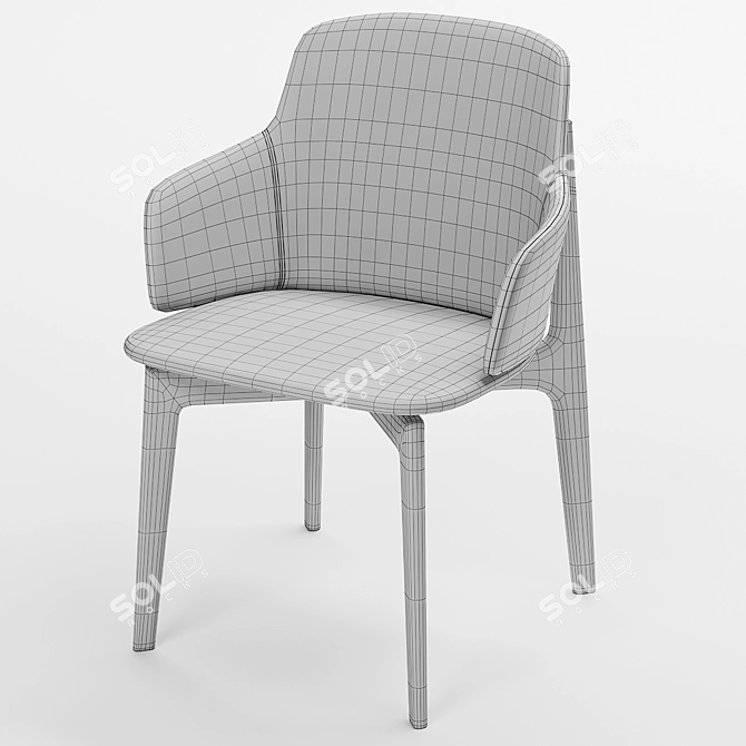 Elegant Upholstered Chair: Egadi 02 3D model image 2