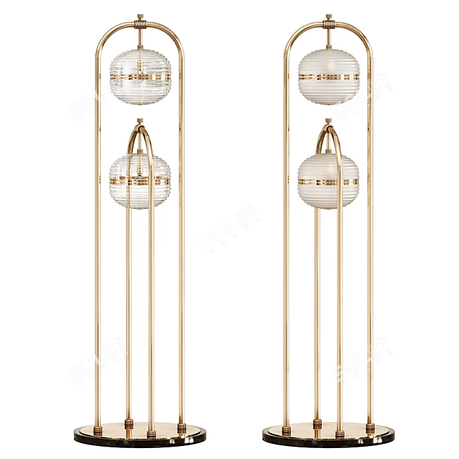 Modern Curved Arch Floor Lamp 3D model image 1