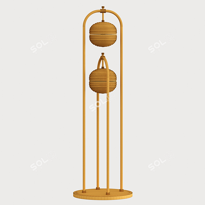 Modern Curved Arch Floor Lamp 3D model image 2