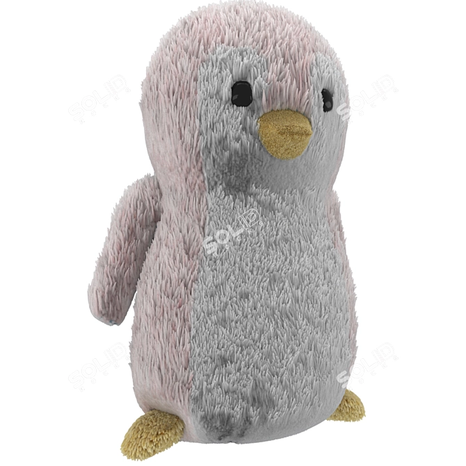 Adorable Pompom Penguin Toy 3D model image 3